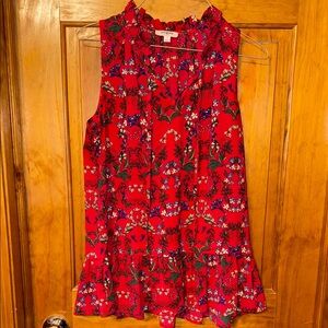 Umgee Red Floral Blouse